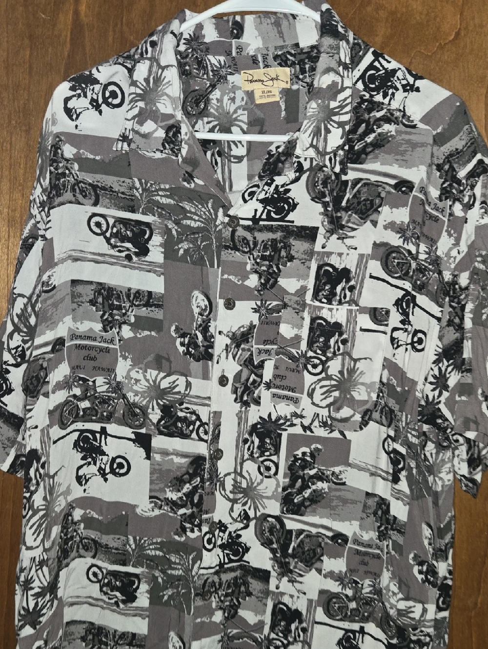 Panama Jack Men’s Black, Gray & White Short-Sleeve Button-Down Shirt